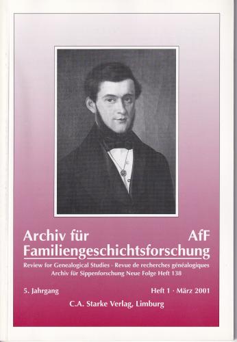 Archiv für Familiengeschichtsforschung - Heft 1 (2001 (5. Jg.)) 