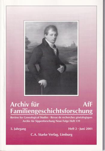 Archiv für Familiengeschichtsforschung - Heft 2 (2001 (5. Jg.)) 