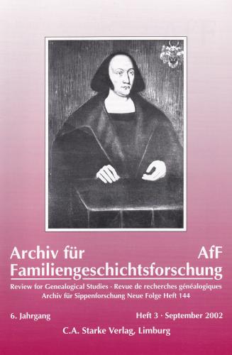 Archiv für Familiengeschichtsforschung - Heft 3 (2002 (6. Jg.)) 