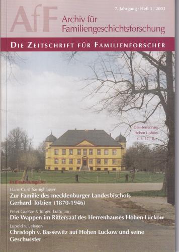 Archiv für Familiengeschichtsforschung - Heft 3 (2003 (7. Jg.)) 