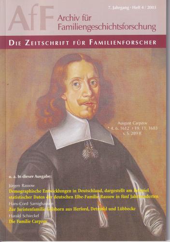 Archiv für Familiengeschichtsforschung - Heft 4 (2003 (7. Jg.)) 