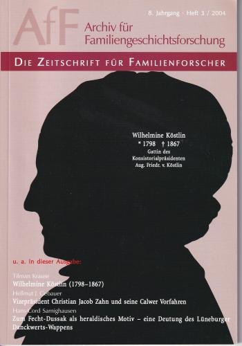 Archiv für Familiengeschichtsforschung - Heft 3 (2004 (8. Jg.)) 