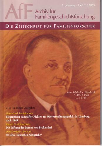 Archiv für Familiengeschichtsforschung - Heft 1 (2005 (9. Jg.)) 