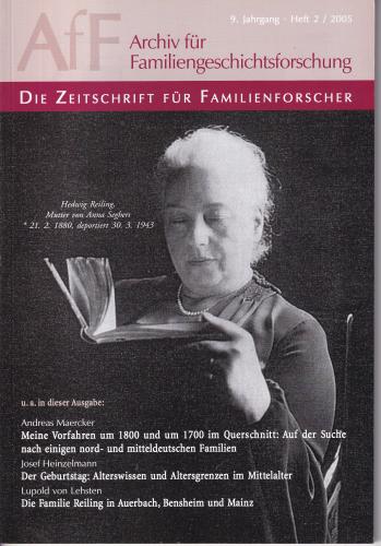 Archiv für Familiengeschichtsforschung - Einzelheft, Band 2 (2005 (9. Jg.)) 