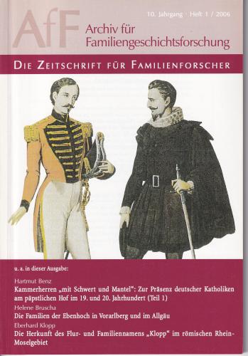 Archiv für Familiengeschichtsforschung - Heft 1 (2006 (10. Jg.)) 
