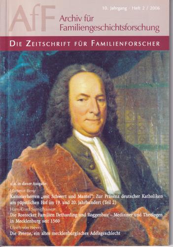 Archiv für Familiengeschichtsforschung - Heft 2 (2006 (10. Jg.)) 