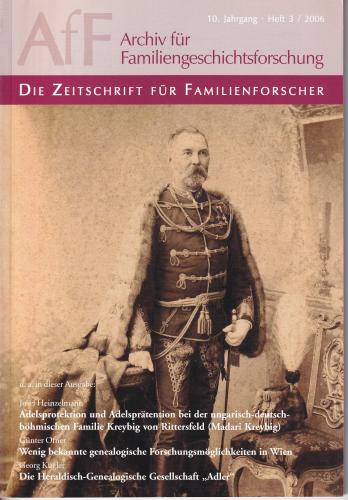 Archiv für Familiengeschichtsforschung - Heft 3 (2006 (10. Jg.)) 