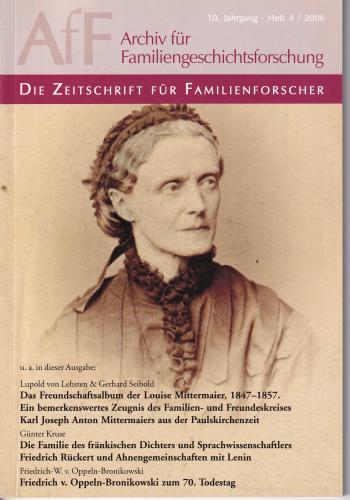 Archiv für Familiengeschichtsforschung - Heft 4 (2006 (10. Jg.)) 