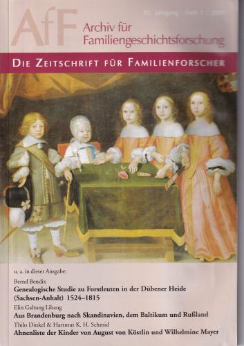 Archiv für Familiengeschichtsforschung - Heft 1 (2007 (11. Jg.)) 