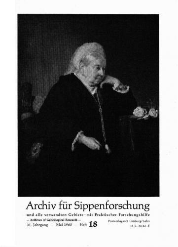 Archiv für Sippenforschung - Einzelheft, Band 18 (1965 (31. Jg.)) 
