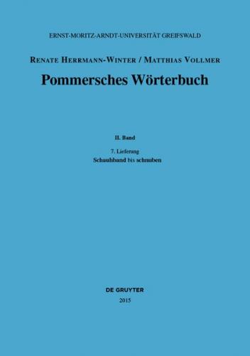 Pommersches Wörterbuch / Schauhband – schnuben 