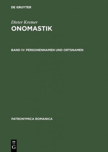 Dieter Kremer: Onomastik / Personennamen und Ortsnamen (Ebook - pdf) 