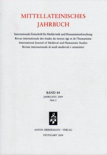 Mittellateinisches Jahrbuch. Internationale Zeitschrift für Mediävistik und Humanismusforschung 