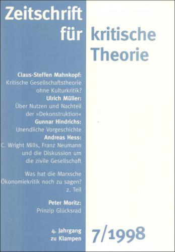 Zeitschrift für kritische Theorie / Zeitschrift für kritische Theorie, Heft 7 (Ebook - pdf) 