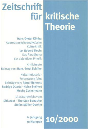 Zeitschrift für kritische Theorie / Zeitschrift für kritische Theorie, Heft 10 (Ebook - pdf) 