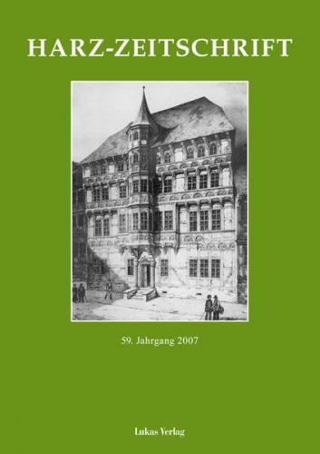 Harz-Zeitschrift für den Harz-Verein für Geschichte und Altertumskunde / Harz-Zeitschrift für den Harz-Verein für Geschichte und Altertumskunde 