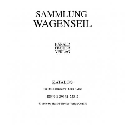 Katalog der Sammlung Wagenseil auf CD-ROM (Audio-Mp3) 