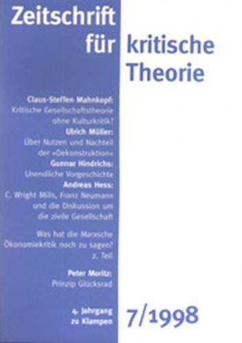Zeitschrift für kritische Theorie / Zeitschrift für kritische Theorie, Heft 7 