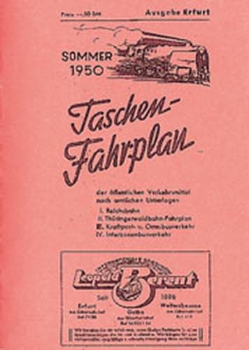 Taschenfahrplan Erfurt 1950 