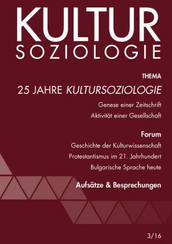 25 Jahre Kultursoziologie 