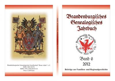 Brandenburgisches Genealogisches Jahrbuch (BGJ) / Brandenburgisches Genealogisches Jahrbuch 2012 